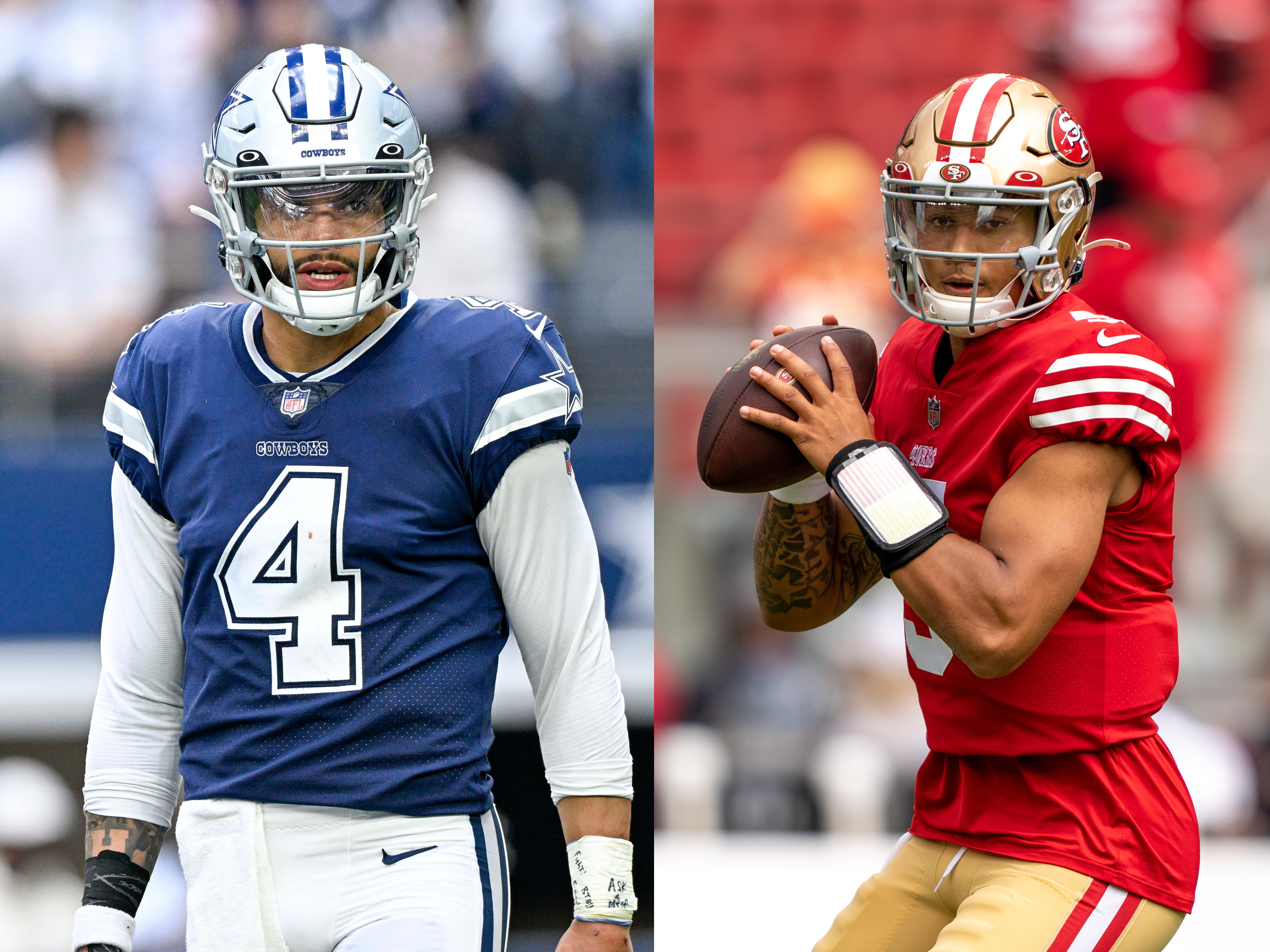 Lance side-by-side with Cowboys starting quarterback Dak Prescott.
